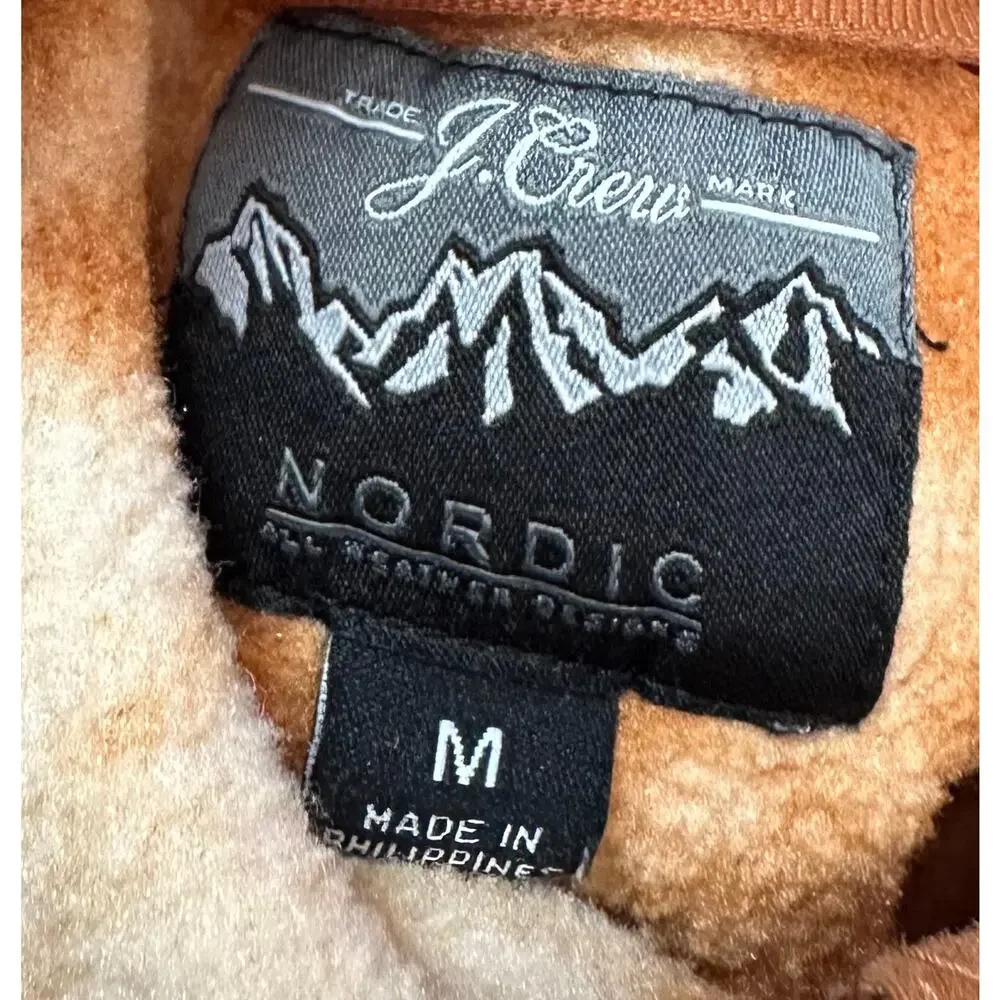 J. Crew Nordic Micro-Fleece Half-Zip Pullover in Tie Dye Brown Blue Size M